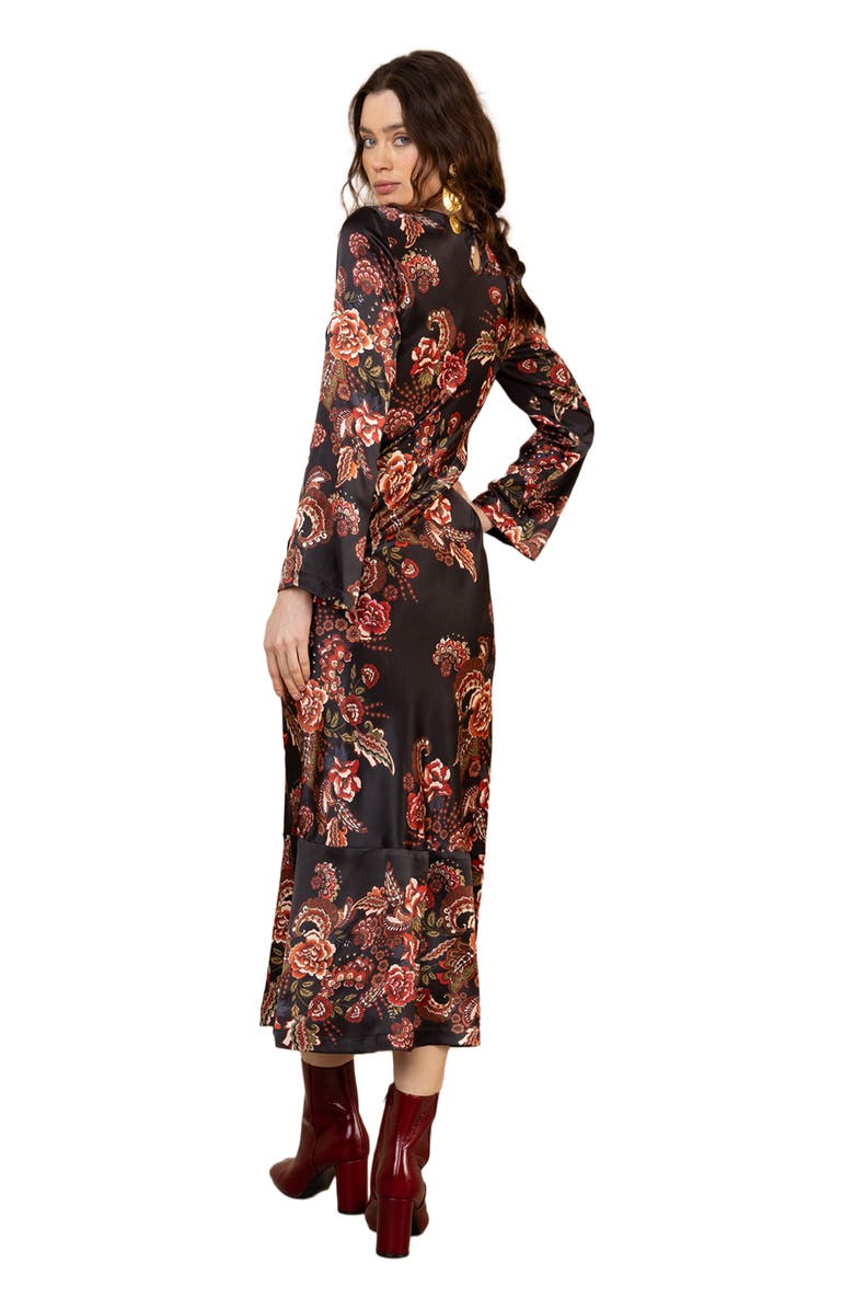 Hale Bob Egypt Charmeuse Dress, Alternate, color, Black