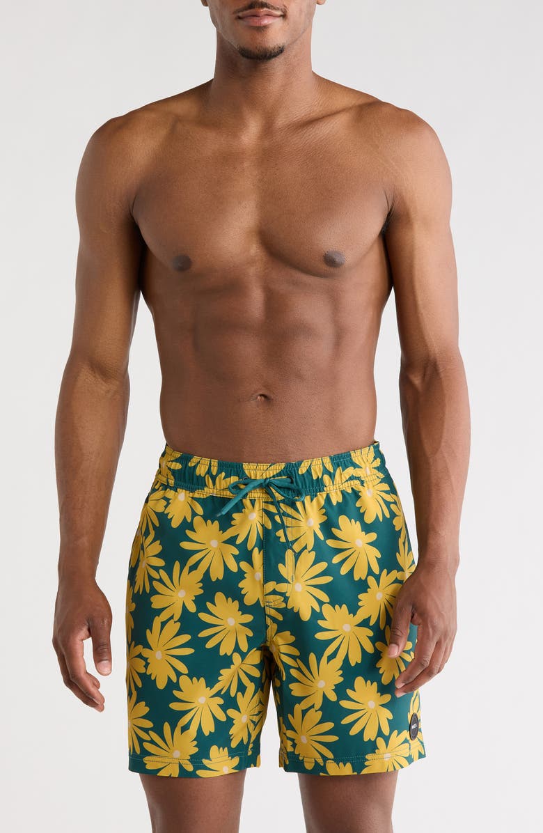 RVCA Westley Swim Shorts, Main, color, Mustard