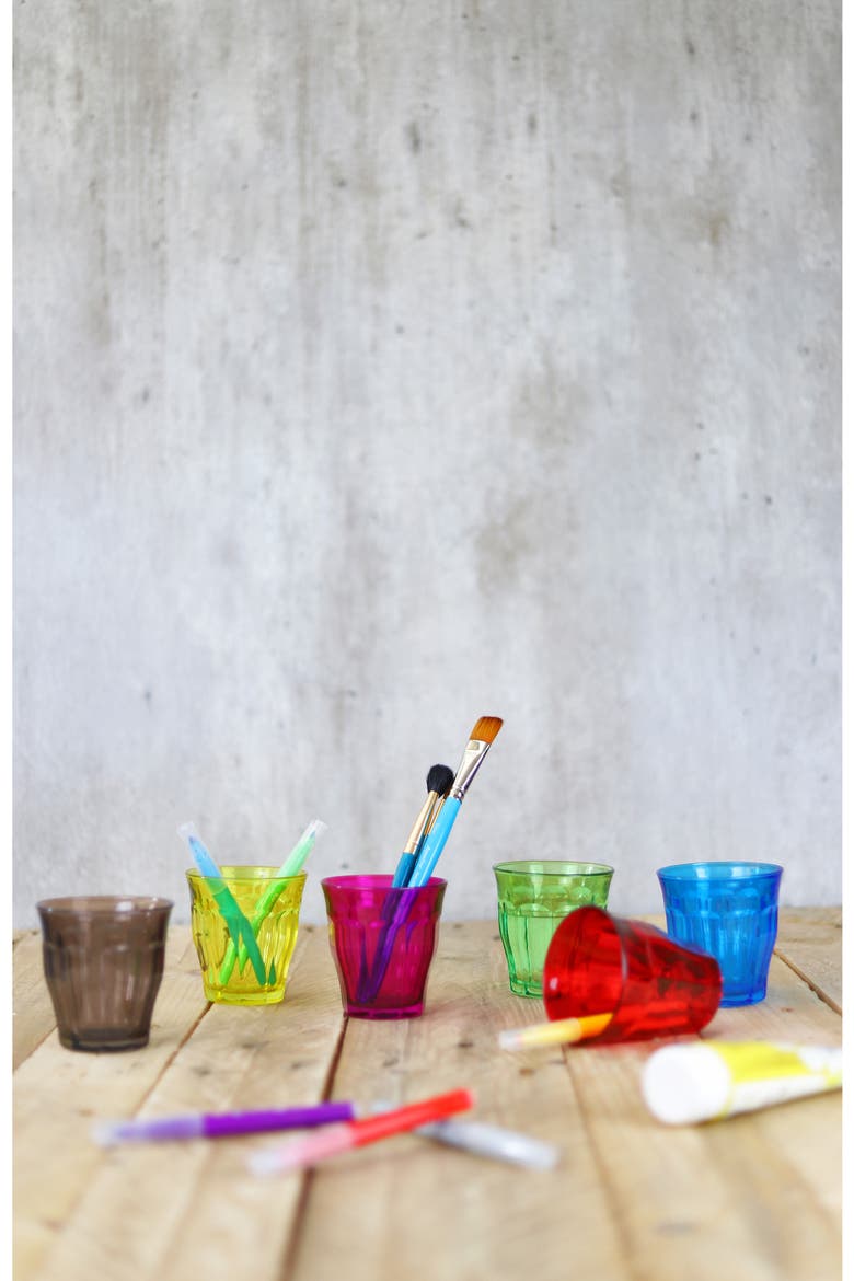 Set of 6 8.75-Ounce Rainbow Tempered Glass French Tumblers, Alternate, color, MULTI