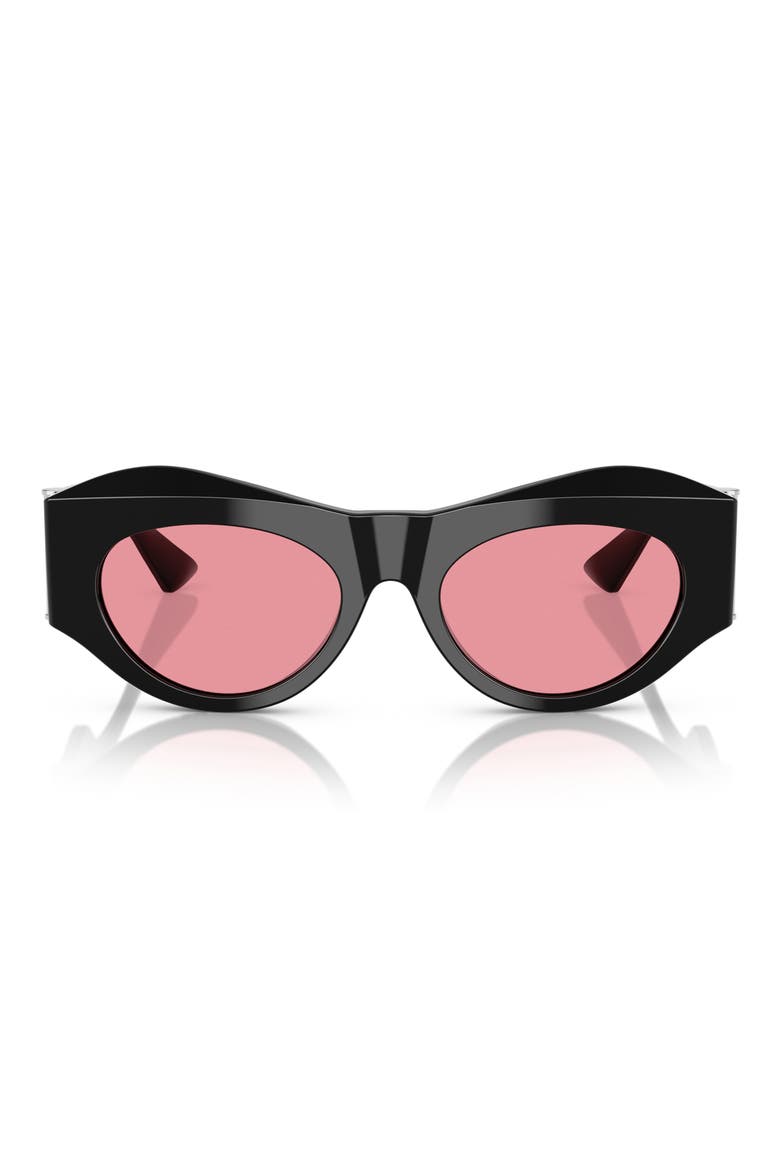 52mm Oval Sunglasses, Main, color, BLACK