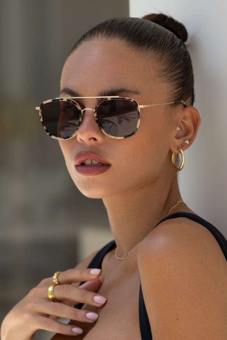 Weston Round Sunglasses, Alternate, color, Milky Tortoise / Brown