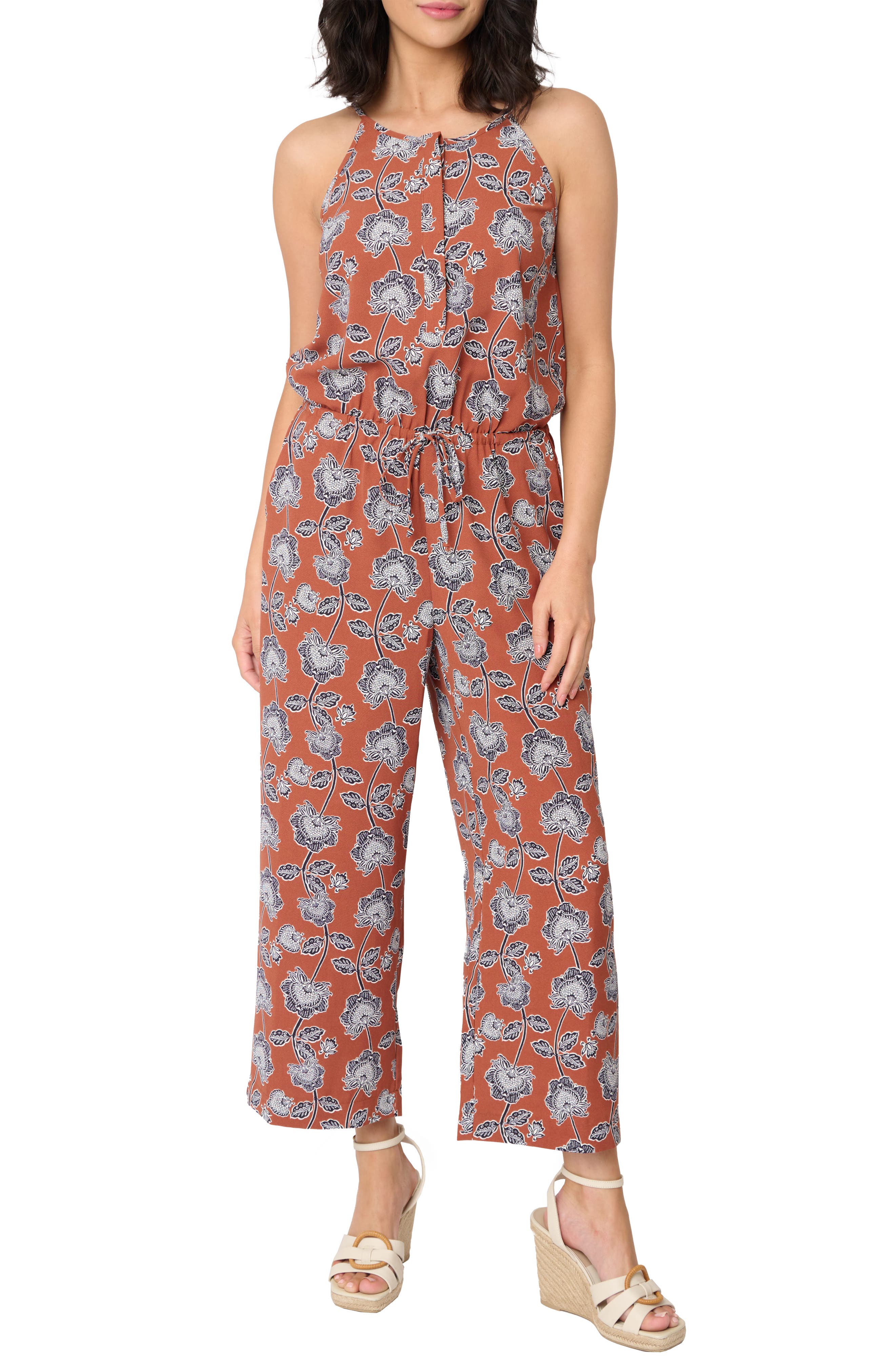 GIBSONLOOK Villa Mia Sleeveless Henley Jumpsuit