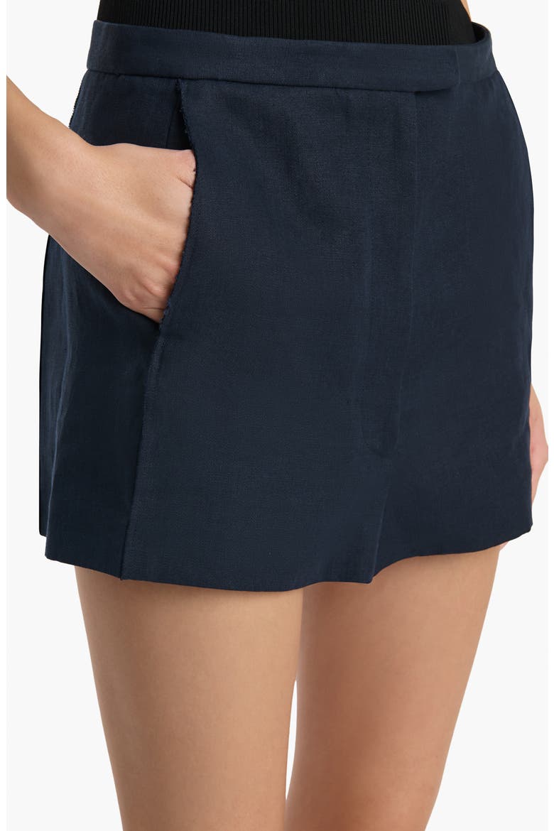 Blane Linen Suiting Shorts, Alternate, color, DARK NAVY
