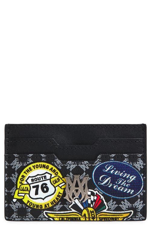 Amiri Station Patch Coated Canvas Card Holder In Black