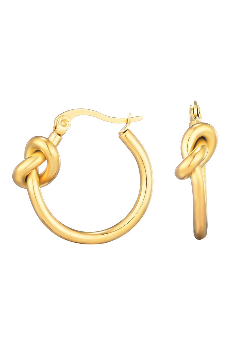 Knotted Hoop Earrings, Alternate, color, GOLD
