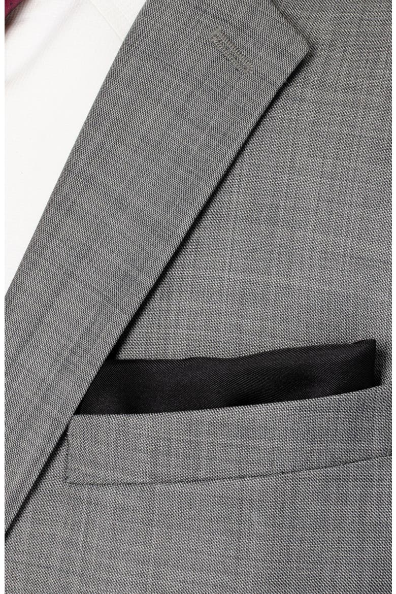 Black Silk Pocket Square, Alternate, color, BLACK