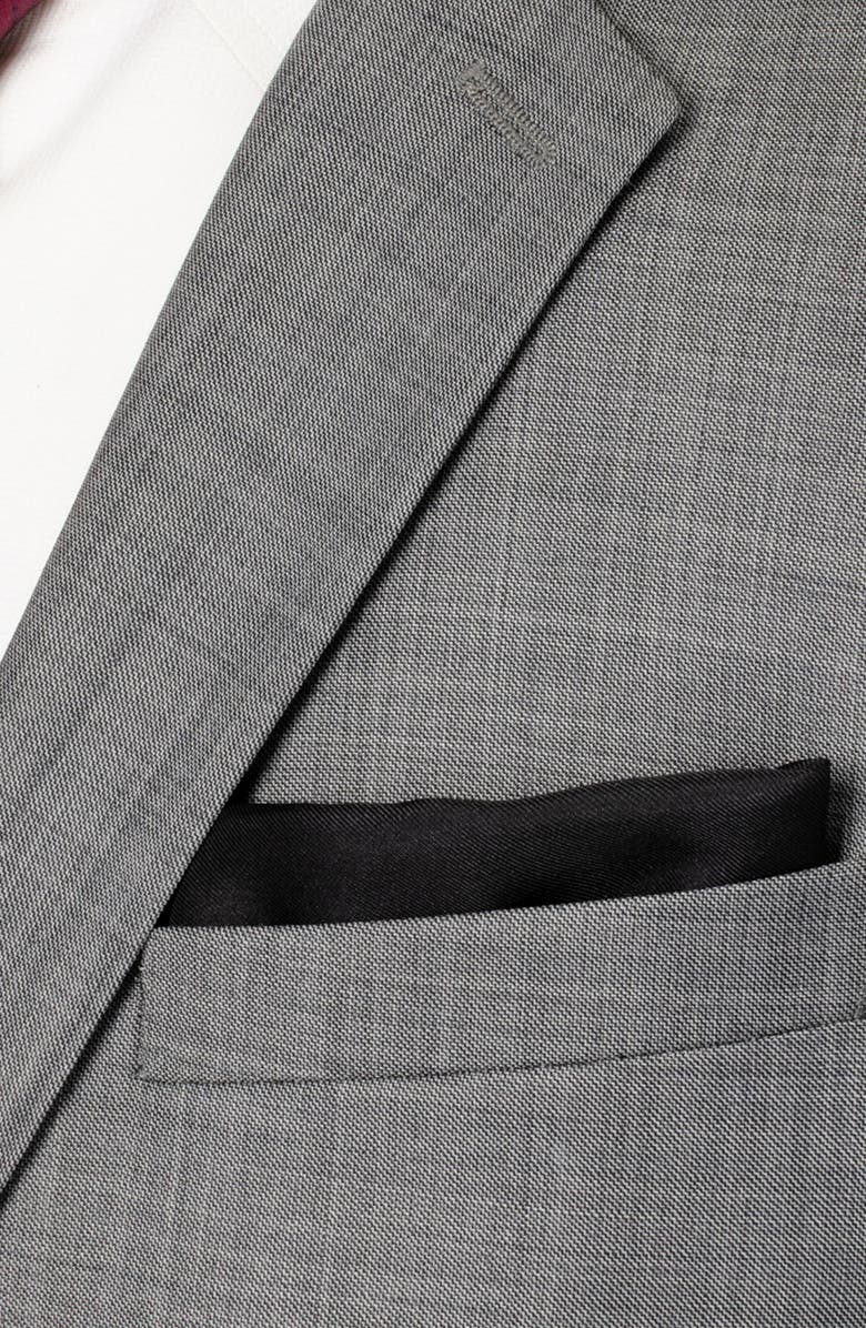 Cufflinks, Inc. Black Silk Pocket Square, Alternate, color, Black
