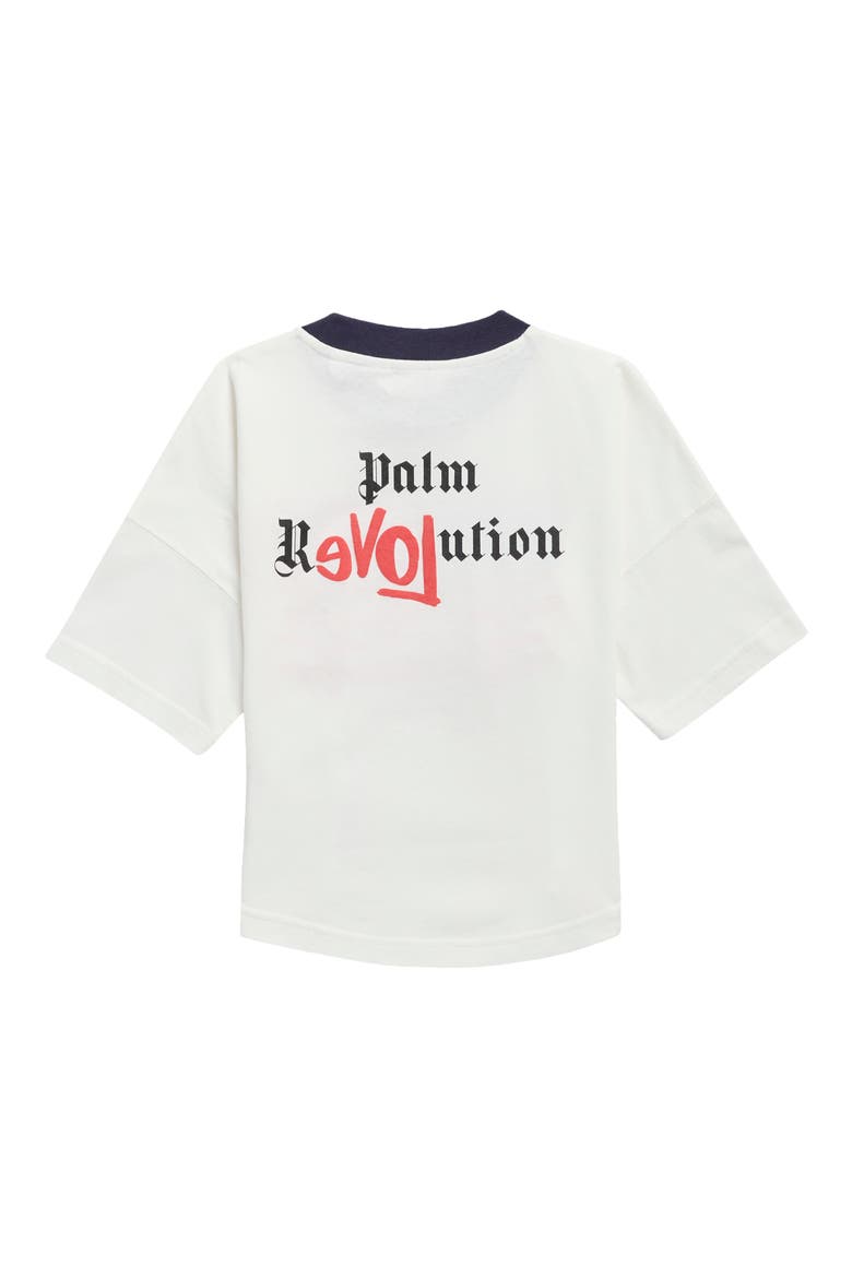 Kids' Flag Over Cotton T-Shirt, Alternate, color, OFF WHITE - RED