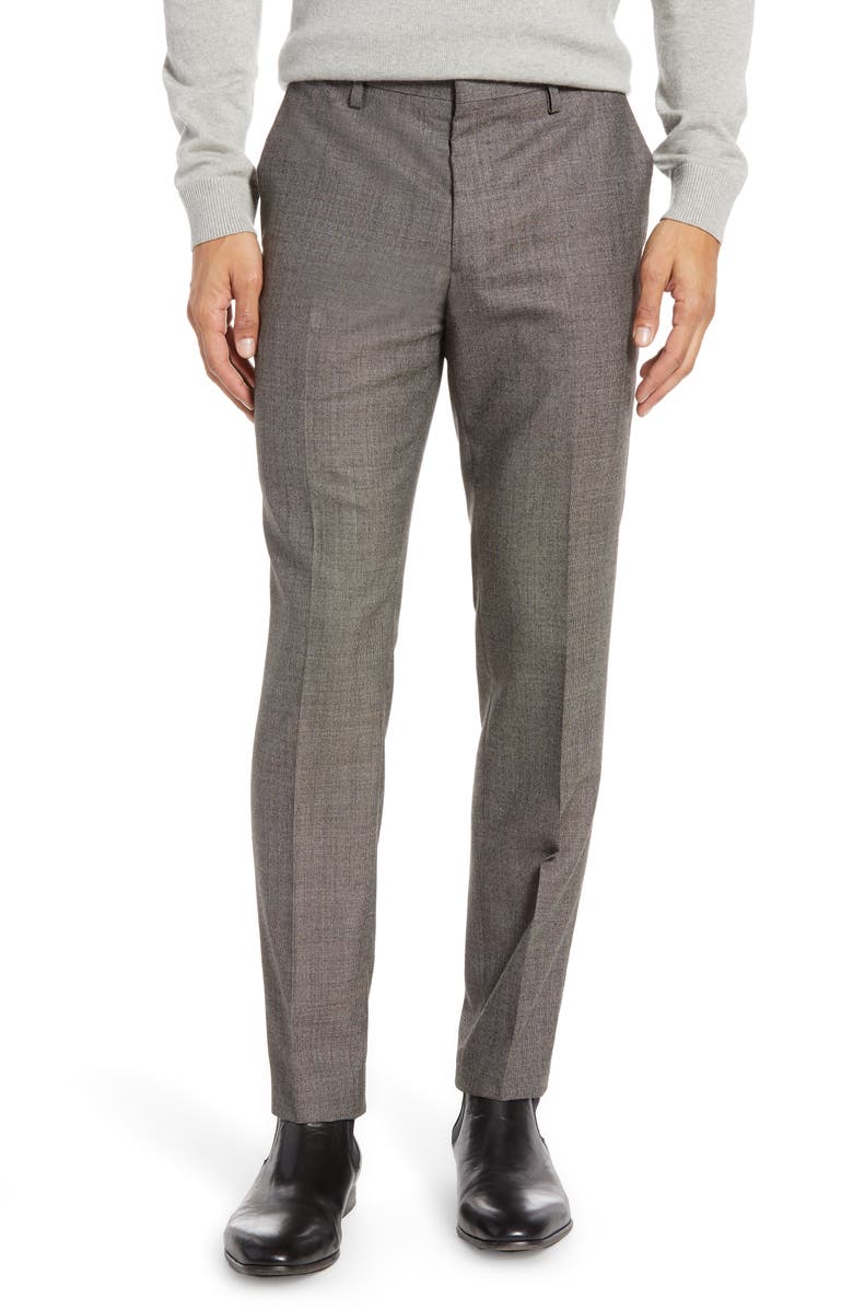 Tiger of Sweden Talthe Flat Front Solid Wool Blend Trousers, Main, color, 