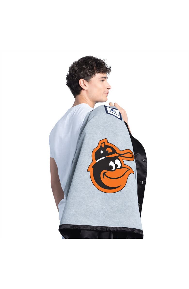 STARTER Men's Starter Black Baltimore Orioles Cooperstown Collection Point Man Full-Snap Coaches Jacket, Alternate, color, Black