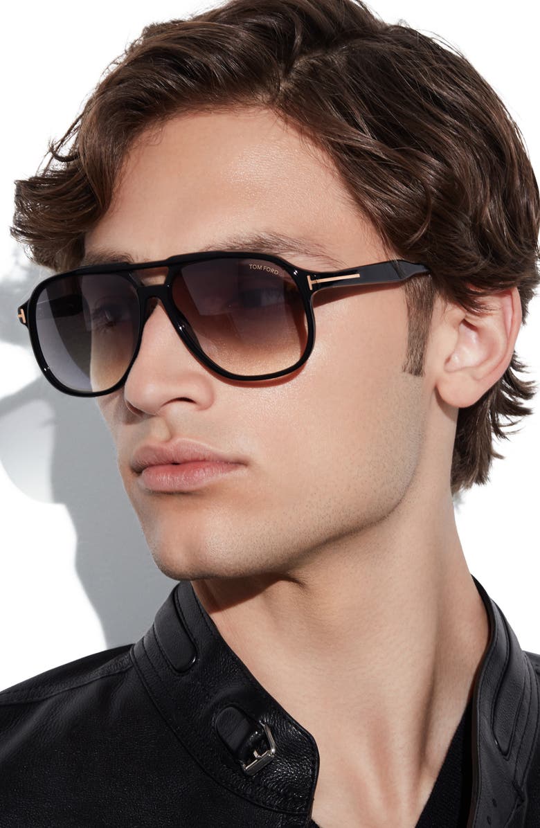 TOM FORD Raoul 62mm Gradient Navigator Sunglasses, Alternate, color, 