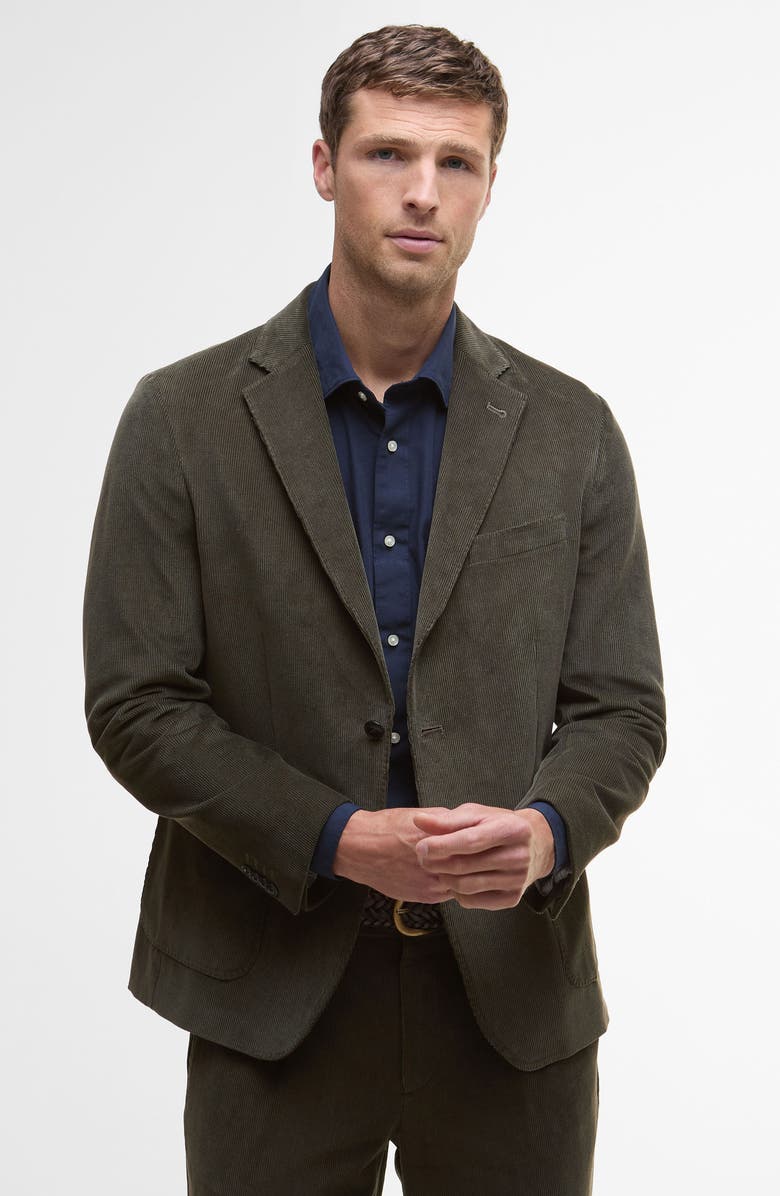 Barbour Wallington Stretch Corduroy Blazer, Alternate, color, Olive