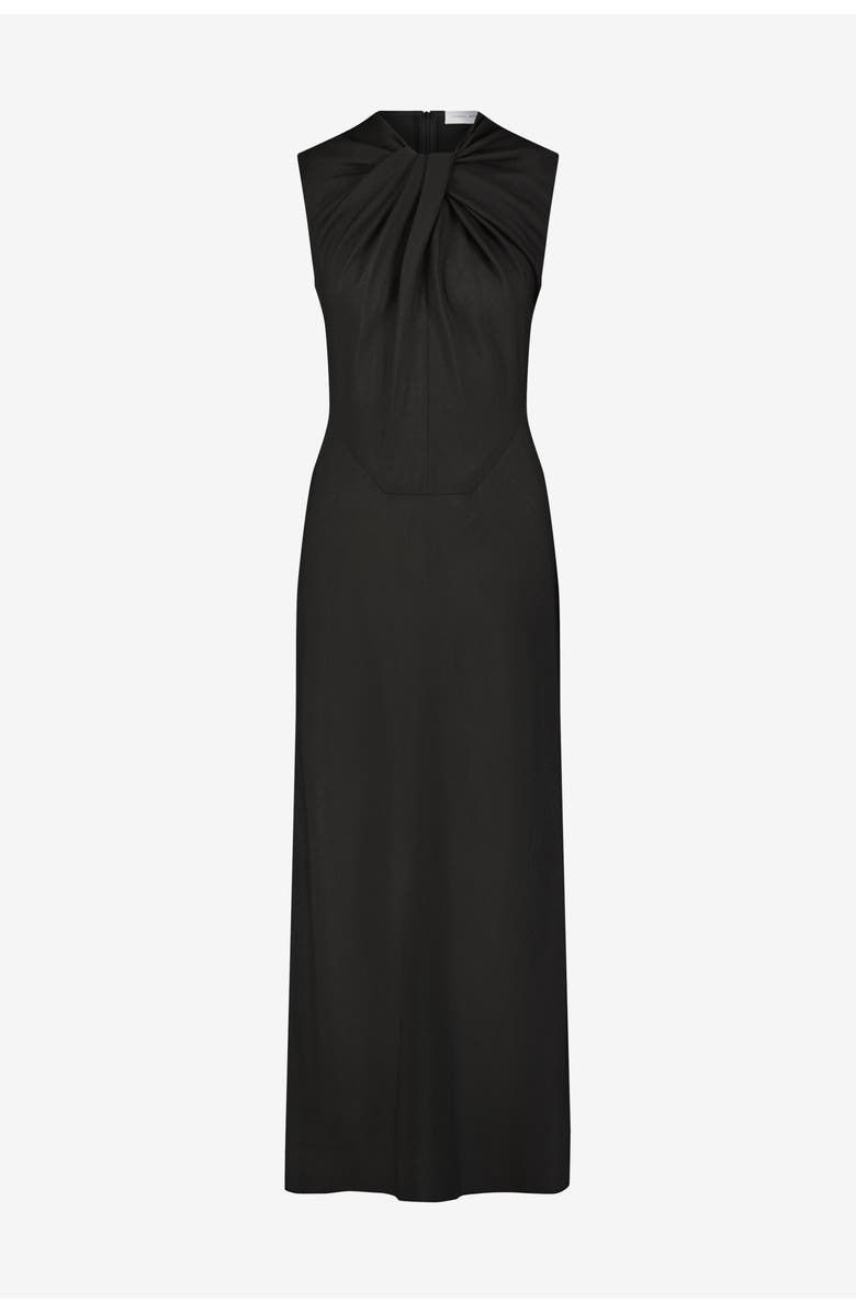 Marina Moscone Lightweight Wool Twist Panelled Dress, Alternate, color, Black