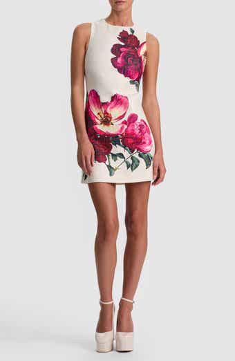 Clyde Placed Floral Tweed Minidress