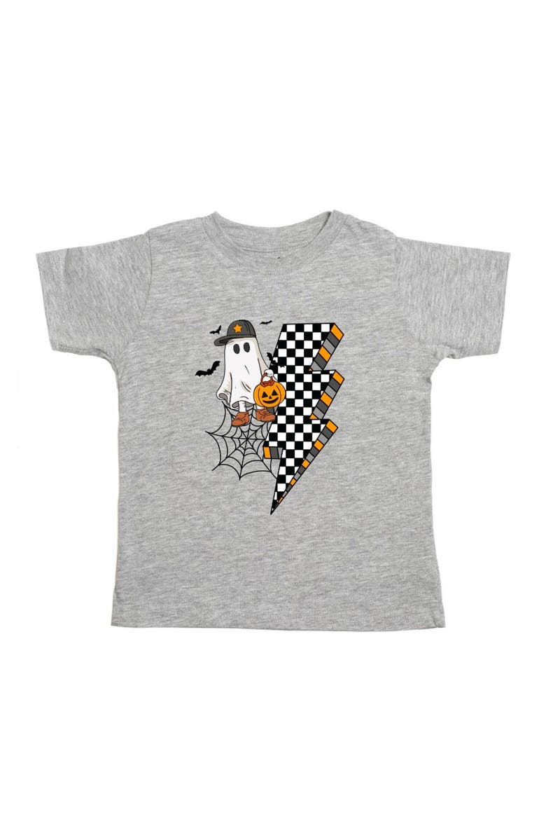 Sweet Wink Checker Ghost Halloween Short Sleeve T-Shirt, Main, color, 