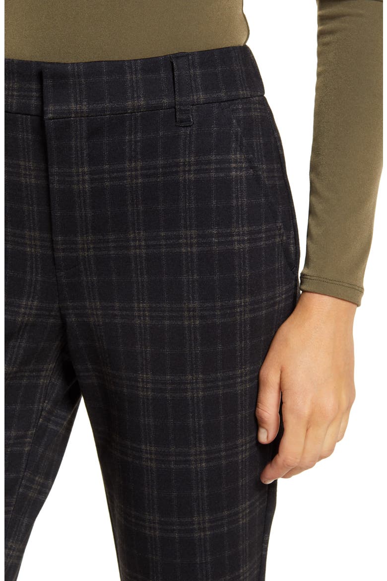 'Ab'Solution Plaid Ankle Trousers (Nordstrom Exclusive), Alternate, color, BLACK TAN