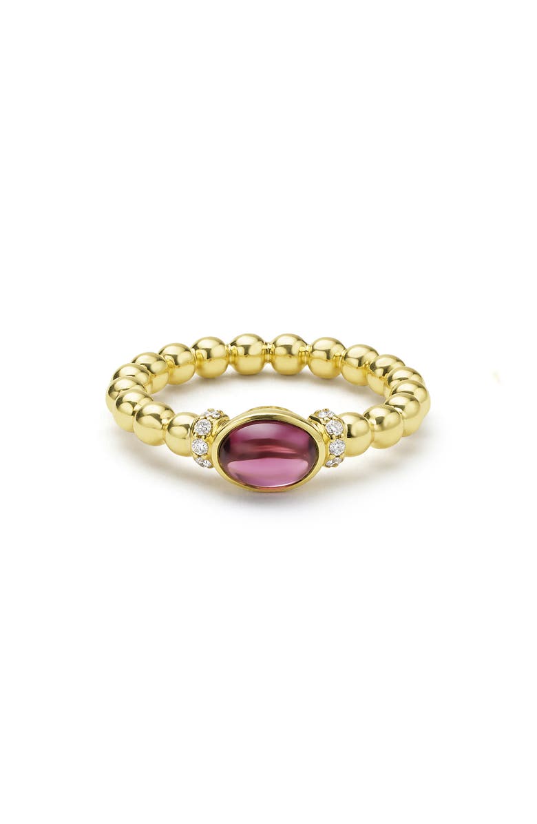 LAGOS Rhodolite Garnet & Diamond Caviar Ring, Alternate, color, Gold