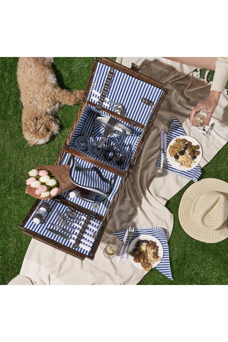 Cape Cod Wicker Picnic Basket Set, Alternate, color, Brown
