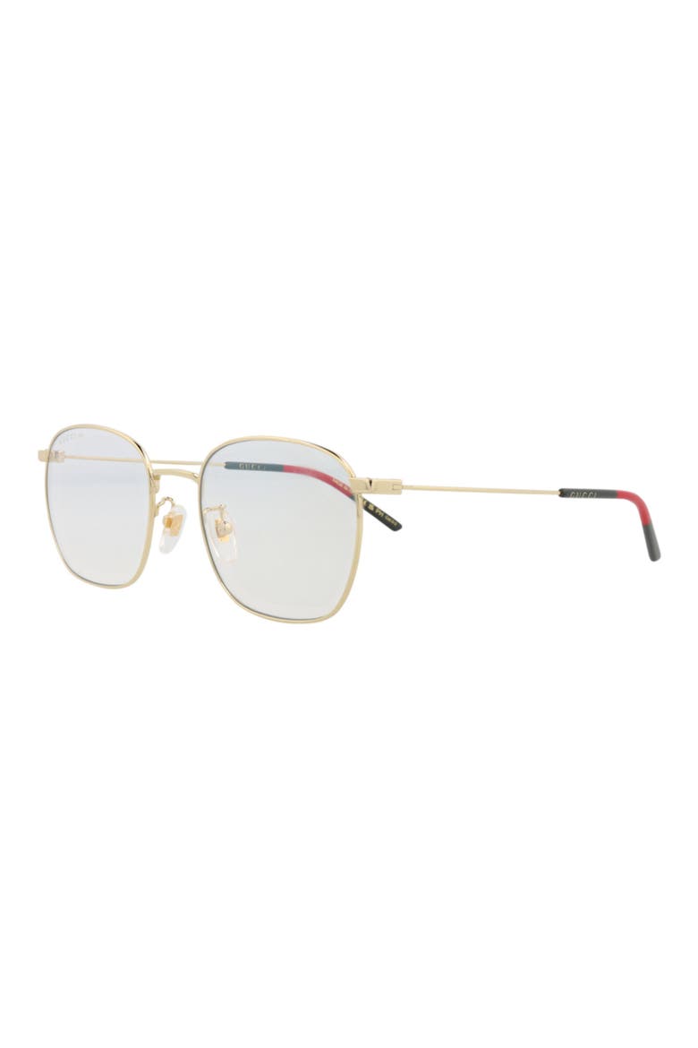 GG0681S 56mm Clear Square Sunglasses, Alternate, color, GOLD GOLD TRANSPARENT
