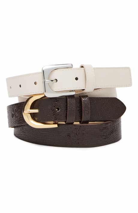 Set of 2 Faux Leather Belts