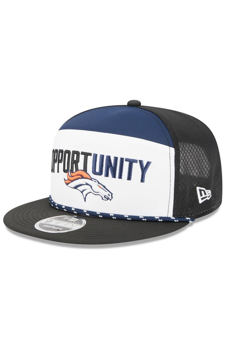 New Era Men's New Era White/Black Denver Broncos 2025 Inspire Change Split Panel 9FIFTY Snapback Hat, Alternate, color, White