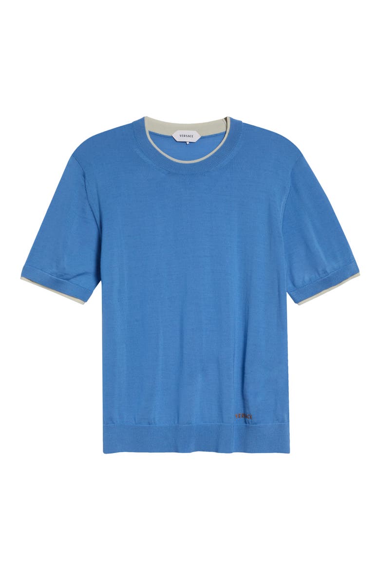 Classic Short Sleeve Wool Sweater, Alternate, color, SKY