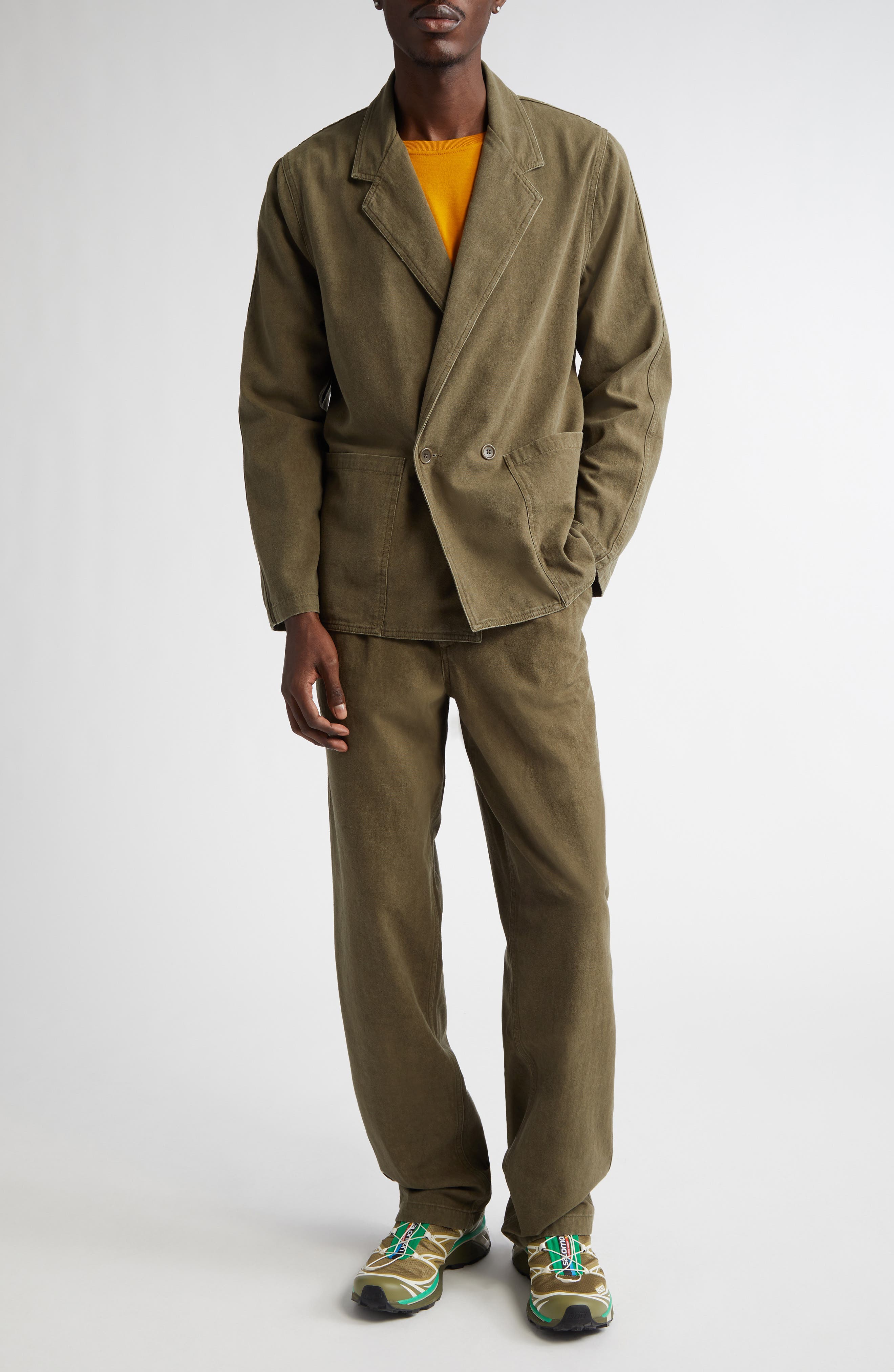 Double Breasted Cotton Twill Sport Coat (Men) | Nordstrom