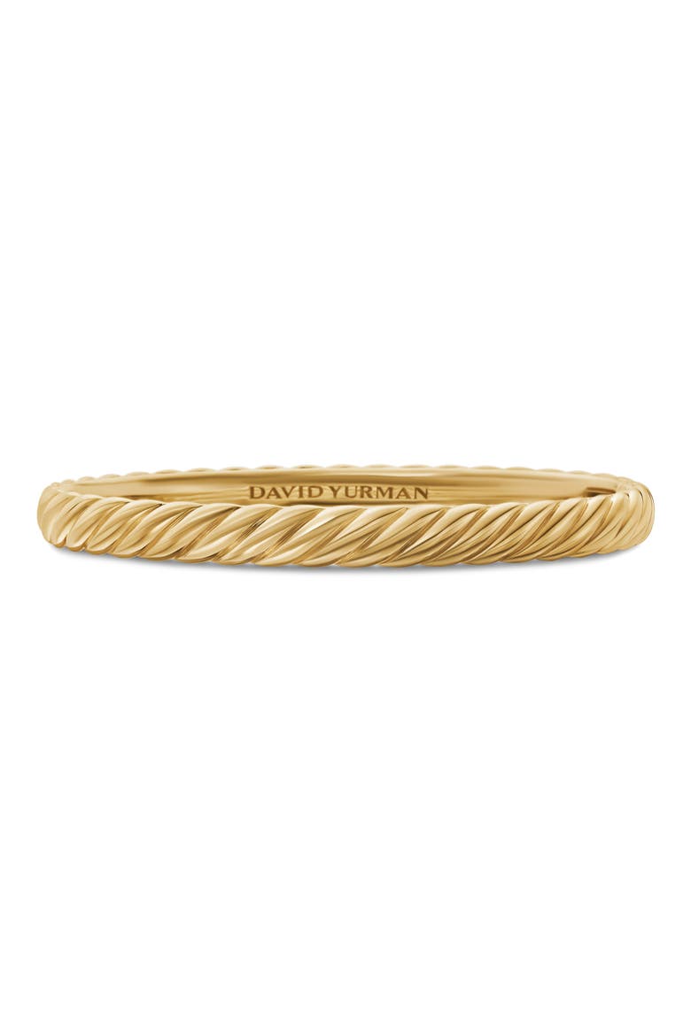 Sculpted Cable Bangle Bracelet in 18K Yellow Gold, 6.2mm, Main, color, 18K YELLOW GOLD