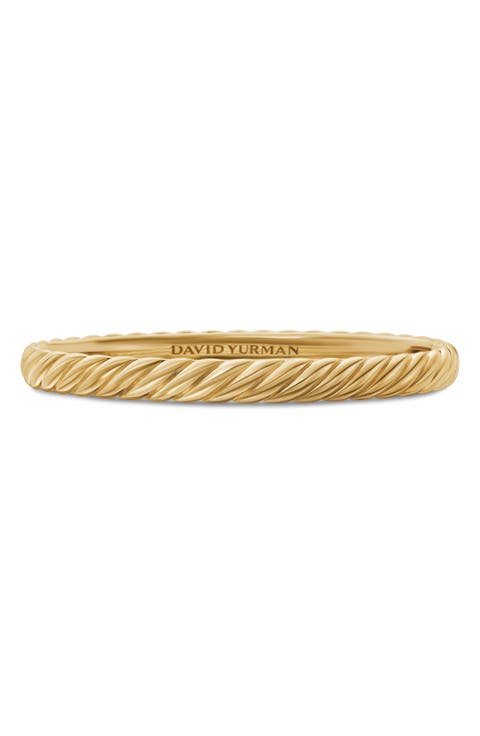 Sculpted Cable Bangle Bracelet in 18K Yellow Gold, 6.2mm