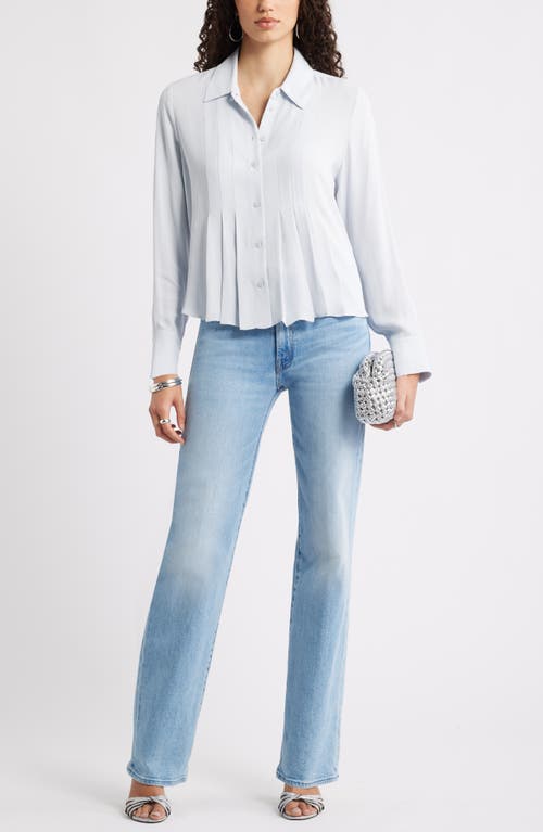 Nordstrom Tux Pleated Button-up Shirt In Blue