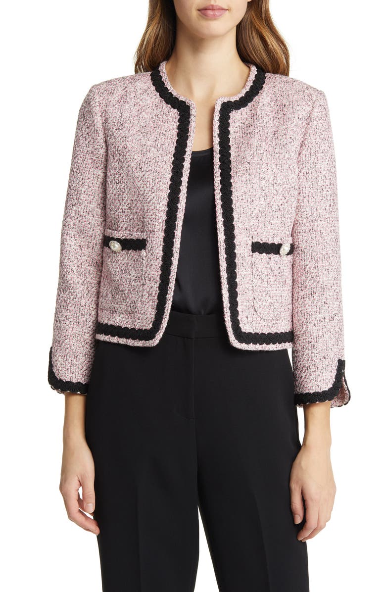 Ted Baker London Estia Metallic Bouclé Crop Jacket, Main, color, 