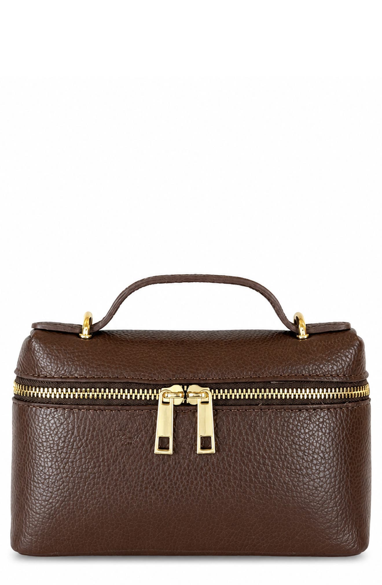 Laura Leather Top Handle Bag, Main, color, BROWN