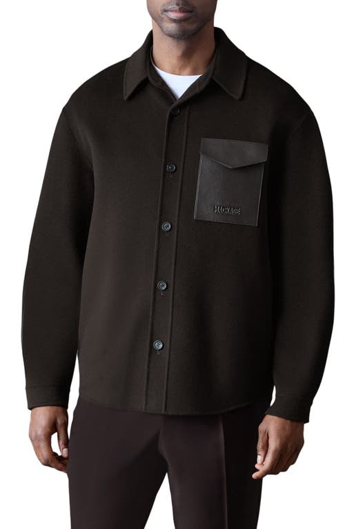 Mackage Emmanuel Double Face Wool Overshirt In Brown