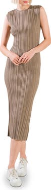 FREEMARKET Sleeveless Ribbed Midi Sweater Dress