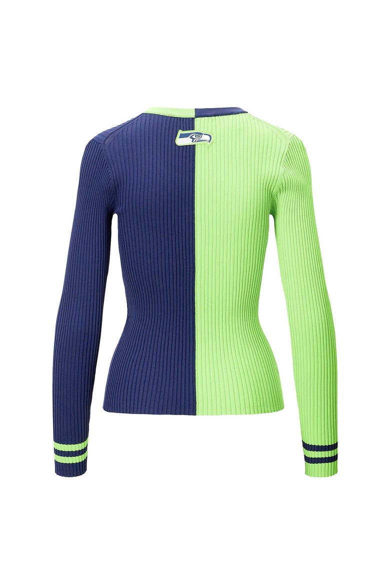 Women's STAUD Neon Green/Navy Seattle Seahawks Cargo Sweater, Alternate, color, Neon Green