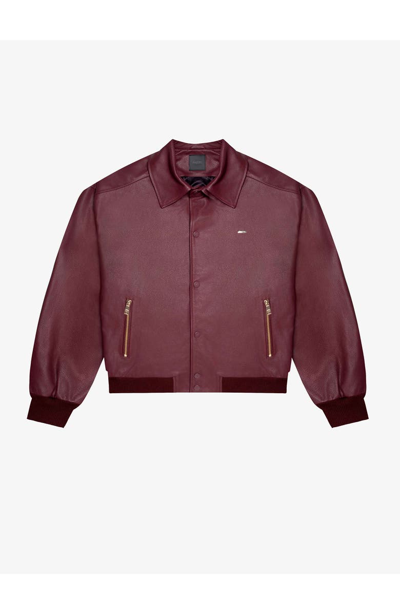 PLACE OF ELMS RED DIAMOND LEATHER BOMBER, Main, color, 