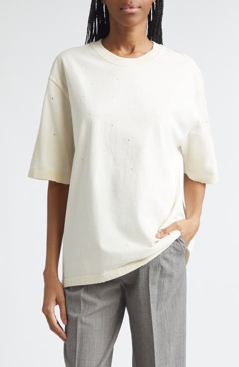 Distressed Boxy Cotton T-Shirt