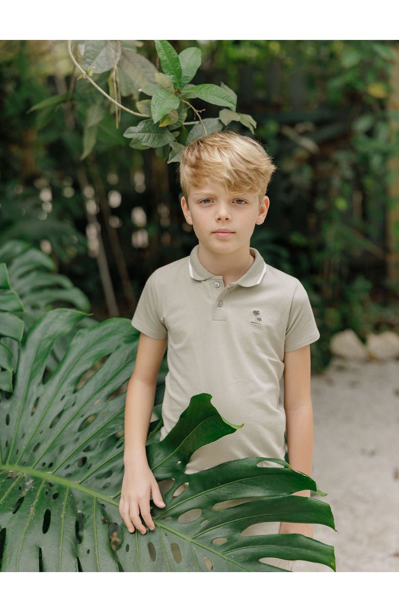 Ely's & Co. Embroidered Palm Trees Collection - Boys Polo, Alternate, color, Sage
