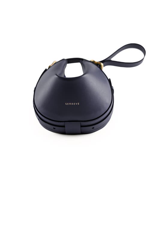 Senreve Mini Fortuna Smooth Leather Convertible Crescent Shoulder Bag