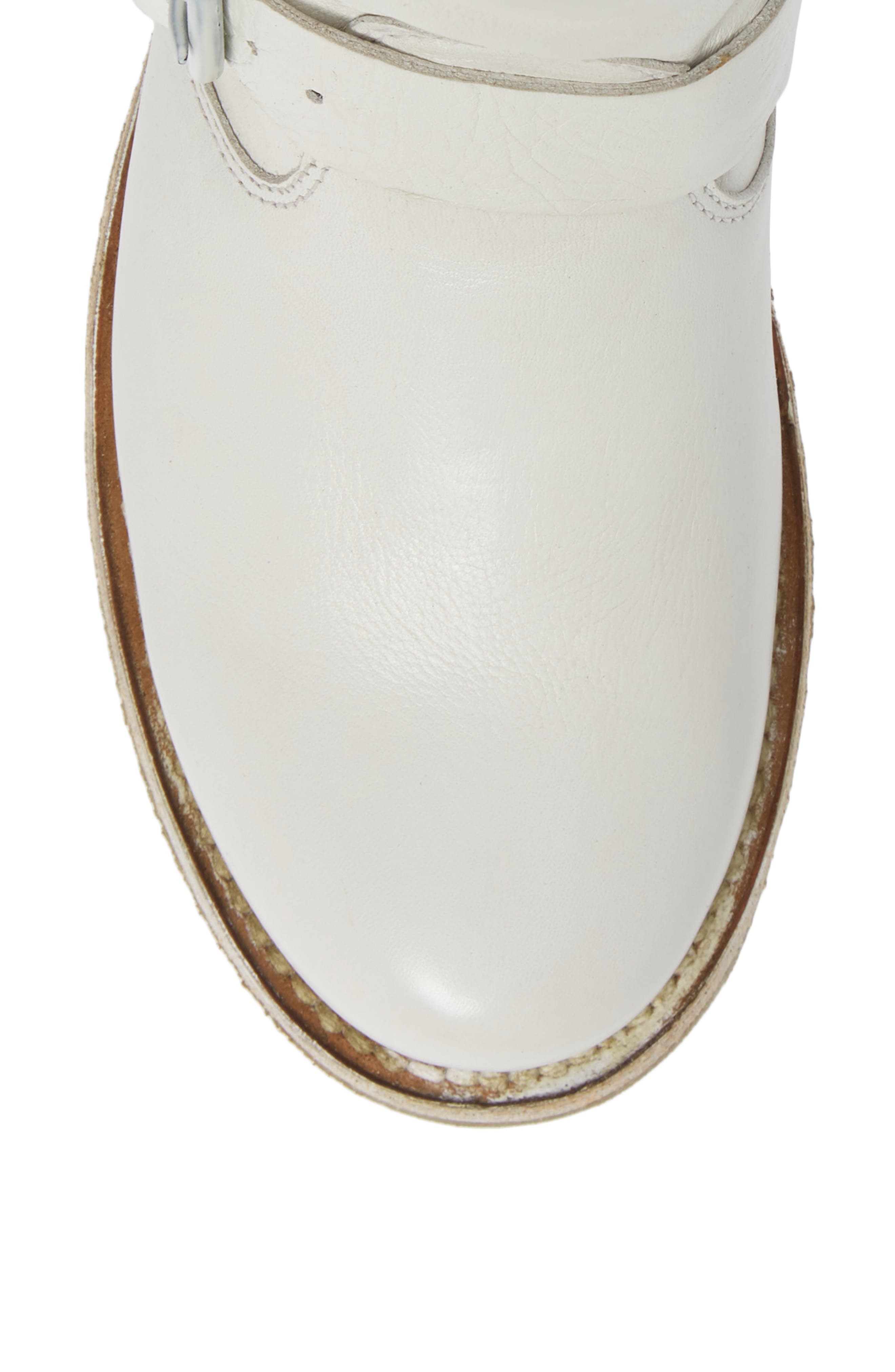 'Veronica Short' Slouchy Boot, Alternate, color, WHITE LEATHER