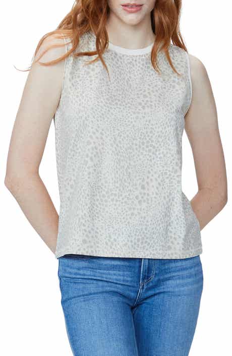 Ryo Animal Print Stretch Cotton Tank Top