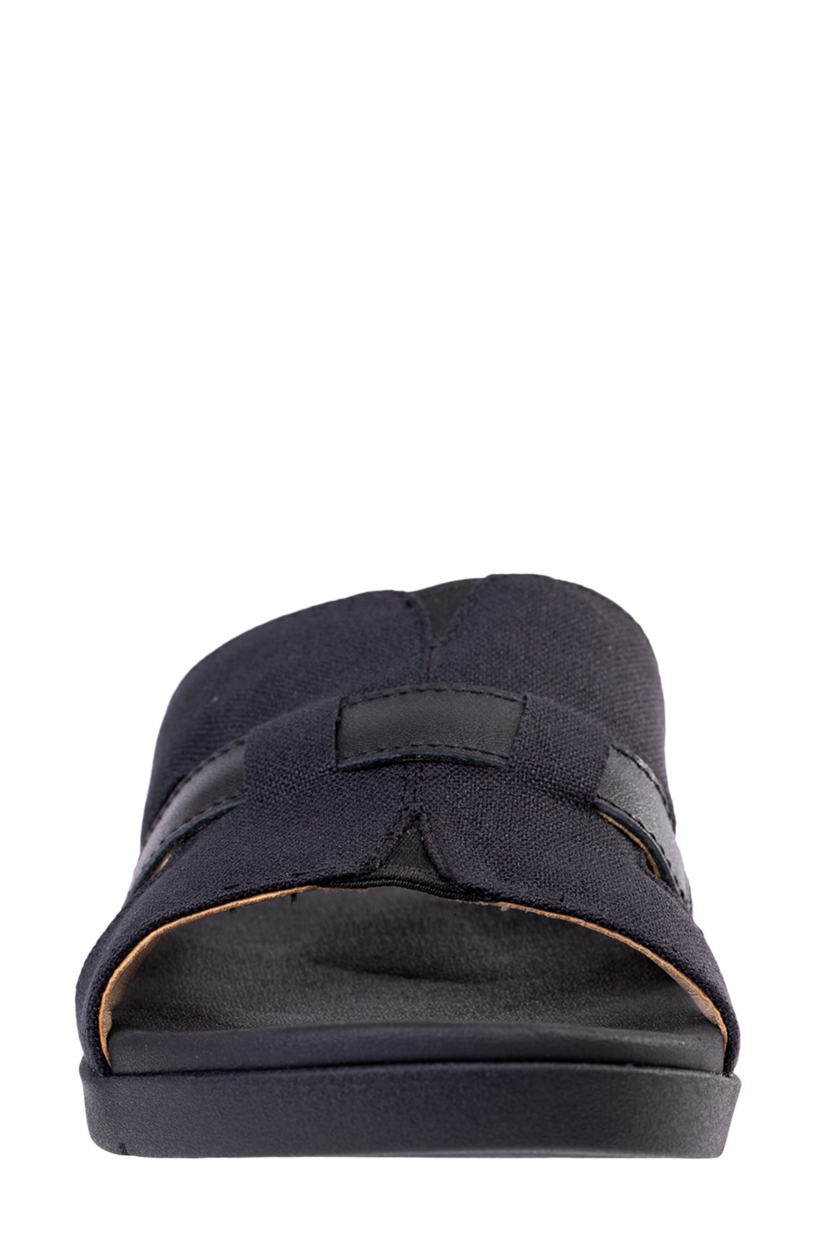 Lisbon Slide Sandal, Alternate, color, BLACK