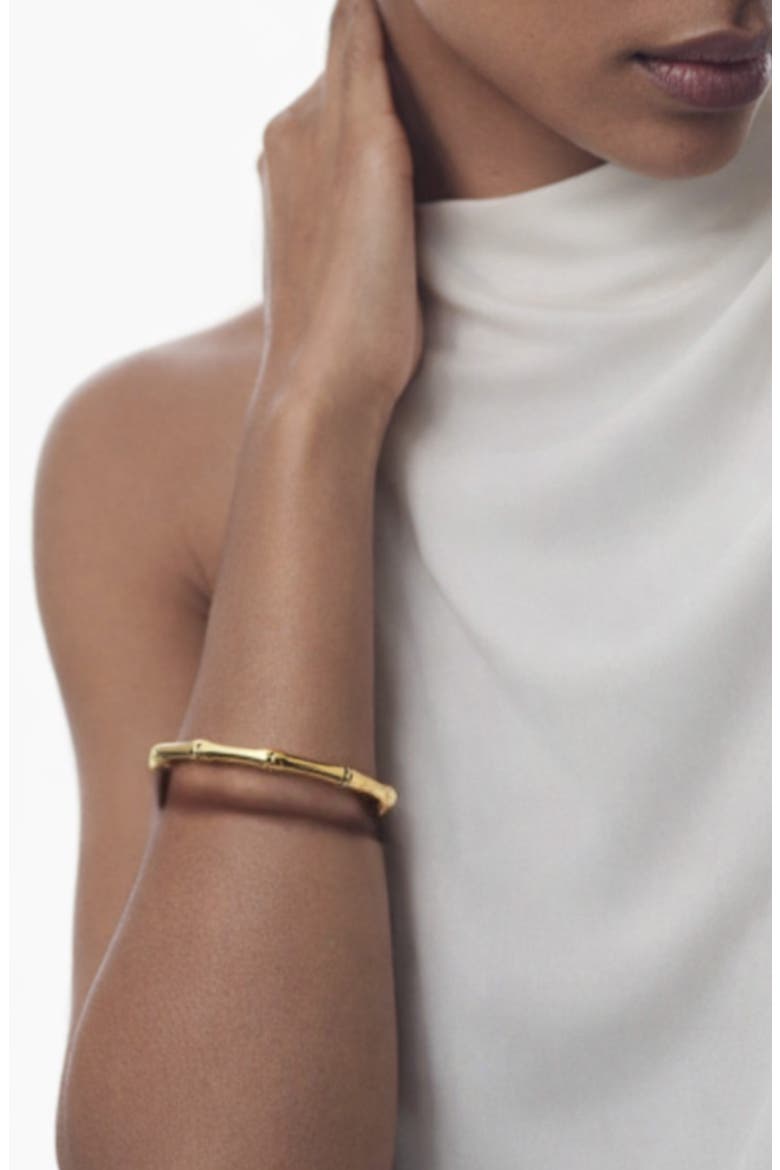 Bamboo Cuff Bracelet, Alternate, color, GOLD