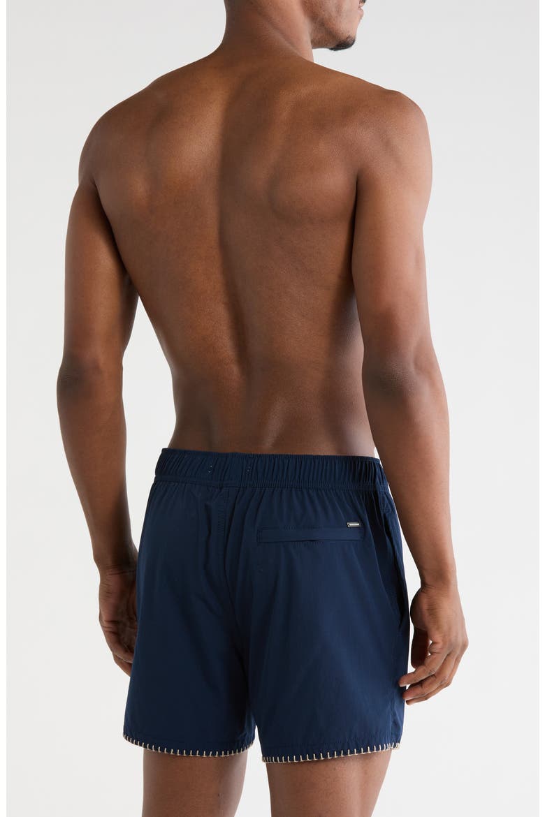 Embroidered Palm Volley Swim Shorts, Alternate, color, NAVY