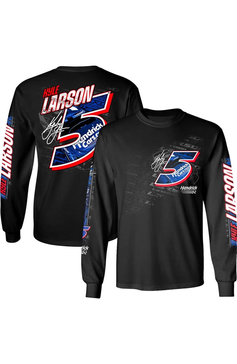 HENDRICK MOTORSPORTS TEAM COLLECTION Men's Hendrick Motorsports Team Collection Black Kyle Larson HendrickCars.com Long Sleeve T-Shirt, Alternate, color,