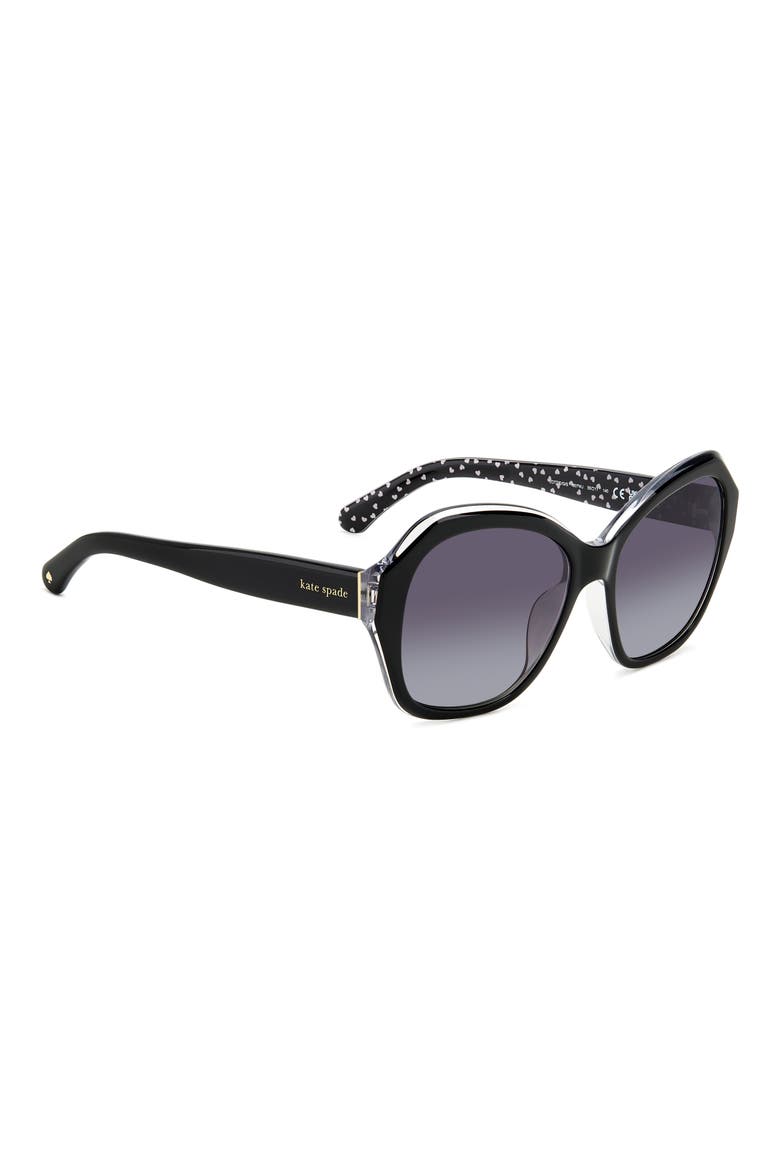 55mm lottie butterfly sunglasses, Alternate, color, BLACK