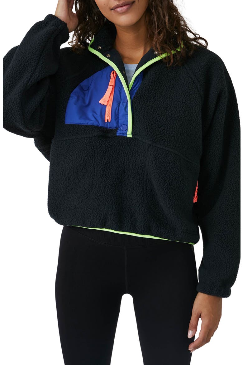 Hit the Slopes Colorblock Pullover, Main, color, BLACK SPORTY COMBO