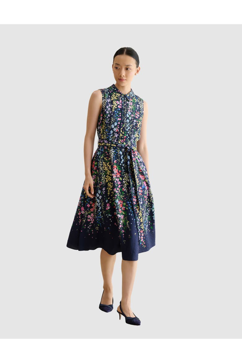 Alberta Floral Midi Shirt Dress, Main, color, Midnightmulti