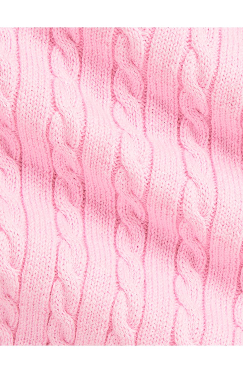 Ralph Lauren Cable Stitch Pleated Cotton Polo Sweater Dress, Alternate, color, 