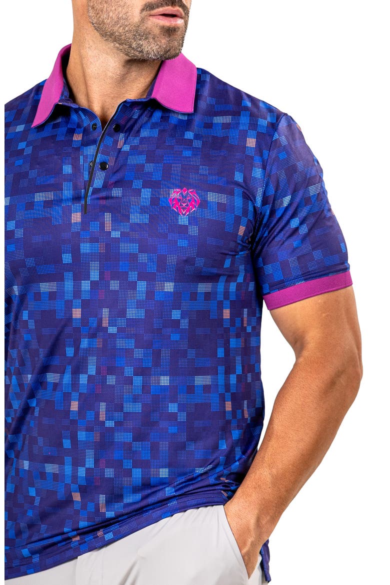 Martyr0015 Print Golf Polo, Alternate, color, BLUE